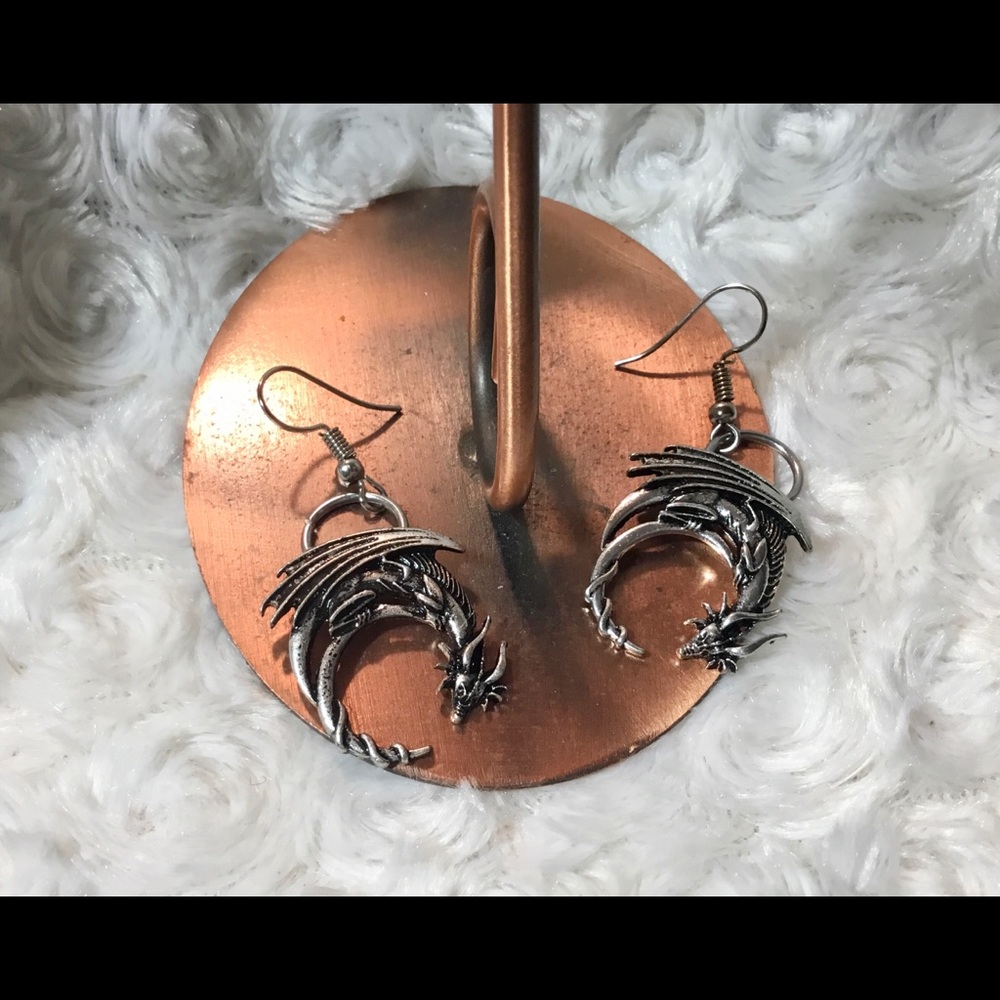 Sleeping Dragon Dangle Earrings